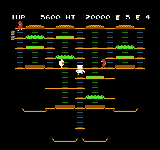BurgerTime NES / Famicom Screenshot: Start of round 2.