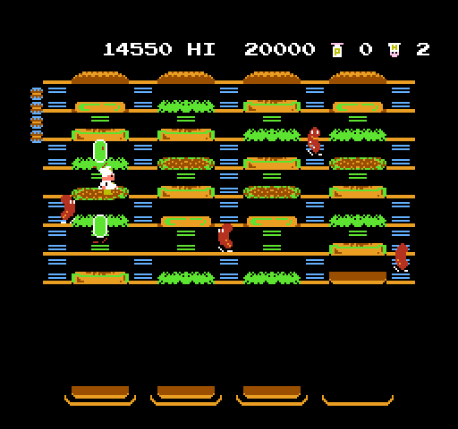 BurgerTime NES / Famicom Screenshot: On to the next level...lots of platforms here!