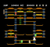 BurgerTime for NES / Famicom - Now some pickles are chasing me!