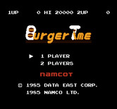 BurgerTime for NES / Famicom - Title screen (Japanese version)