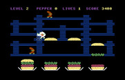BurgerTime for Commodore 64 - Almost completed the level, but I was caught!