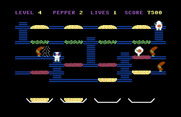 BurgerTime for Commodore 64 - Use pepper to temporarily stun your opponents.