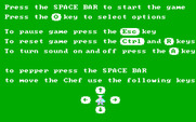 BurgerTime for IBM PC/Compatibles - The main menu.