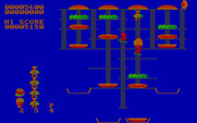 BurgerTime for IBM PC/Compatibles - Running from trouble on the second level.