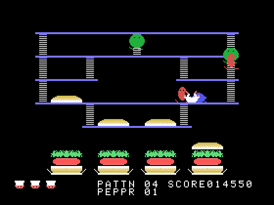 BurgerTime TI-99/4A Screenshot: I've been surrounded and caught!