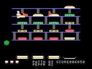 BurgerTime for TI-99/4A - Gameplay on the second level.