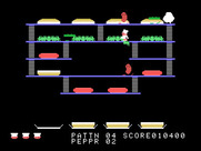 BurgerTime for TI-99/4A - Each level features a different layout.
