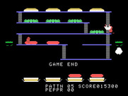 BurgerTime for TI-99/4A - Game over.