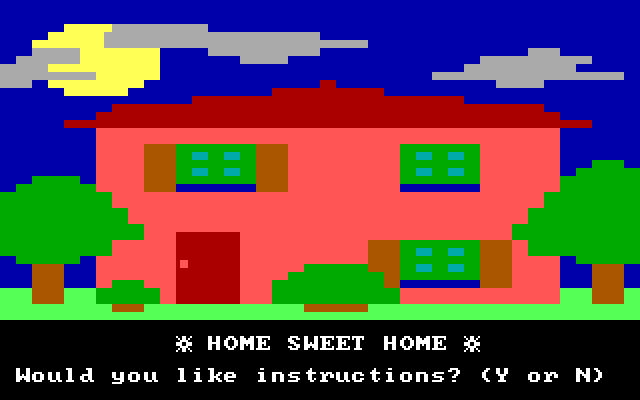 Moptown Parade IBM PC/Compatibles Screenshot: Title screen for What's the Same.