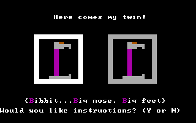 Moptown Parade IBM PC/Compatibles Screenshot: Can you create a twin?