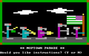 Moptown Parade for IBM PC/Compatibles - Moptown Parade game title screen.