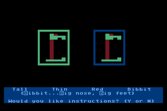 Moptown Parade Atari 8-bit Screenshot: Are you ready to make a twin?