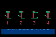 Moptown Parade for Atari 8-bit - Which character is different?
