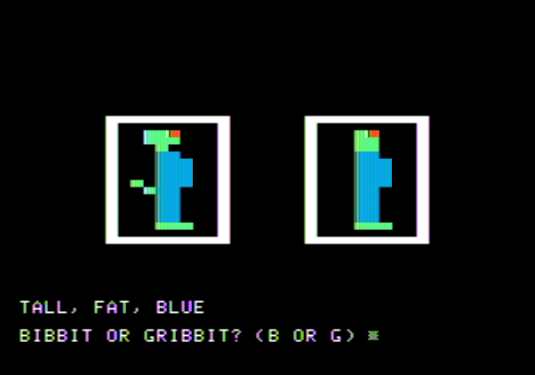 Moptown Parade Apple II Screenshot: Select some traits to make a twin.