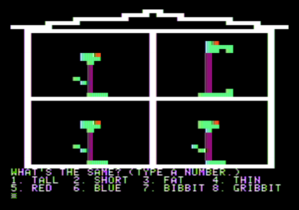 Moptown Parade Apple II Screenshot: What's the same here?