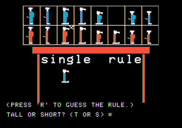 Moptown Parade Apple II Screenshot: Do you know what this single rule is yet?