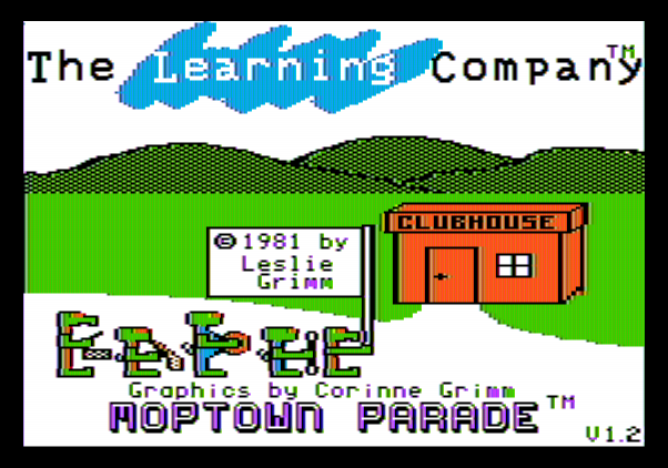 Moptown Parade Apple II Screenshot: Title screen.