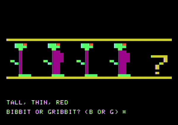 Moptown Parade Apple II Screenshot: Who's next in this sequence?
