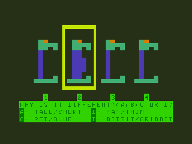 Moptown Parade TRS-80 Color Computer Screenshot: I found someone different, no to select why.