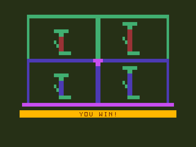 Moptown Parade TRS-80 Color Computer Screenshot: You win!