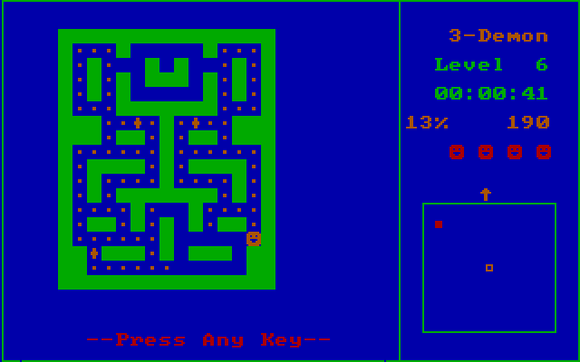 3-Demon IBM PC/Compatibles Screenshot: The map rotates depending on which way you're facing.