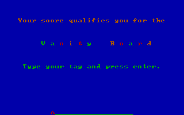 3-Demon IBM PC/Compatibles Screenshot: A high score has been achieved!
