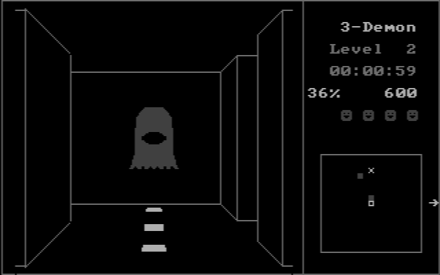 3-Demon IBM PC/Compatibles Screenshot: Oh no, another ghost!