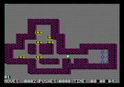 Soko-Ban for Apple II - Starting the first level.