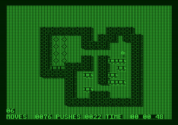 Soko-Ban for Apple II - A few boxes in place...how should I shuffle the rest around?