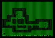 Soko-Ban for Apple II - The first level.