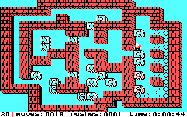 Soko-Ban IBM PC/Compatibles Screenshot: Drat, I think I'm stuck...