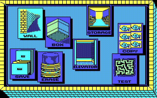 Soko-Ban IBM PC/Compatibles Screenshot: The level editor.