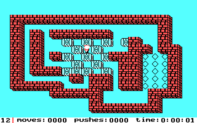 Soko-Ban IBM PC/Compatibles Screenshot: This level is a little trickier.