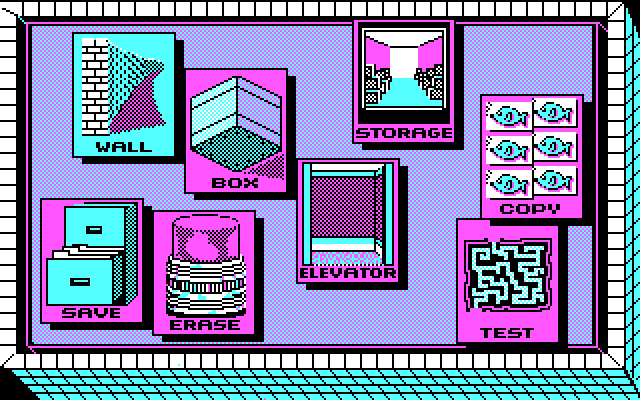 Soko-Ban IBM PC/Compatibles Screenshot: The level editor...