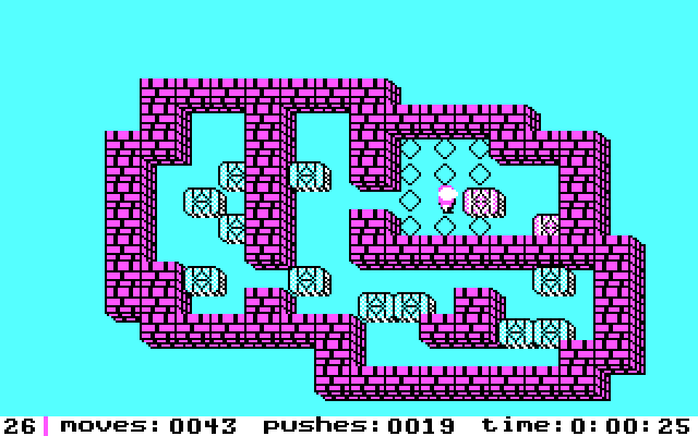 Soko-Ban IBM PC/Compatibles Screenshot: A small puzzle, but tricky...