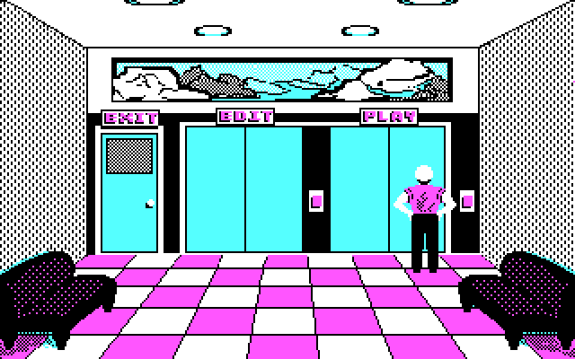 Soko-Ban IBM PC/Compatibles Screenshot: The main menu.