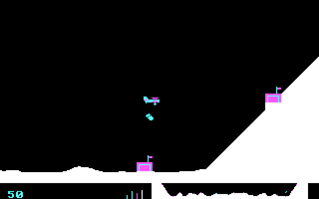 Sopwith IBM PC/Compatibles Screenshot: Bombing a building.