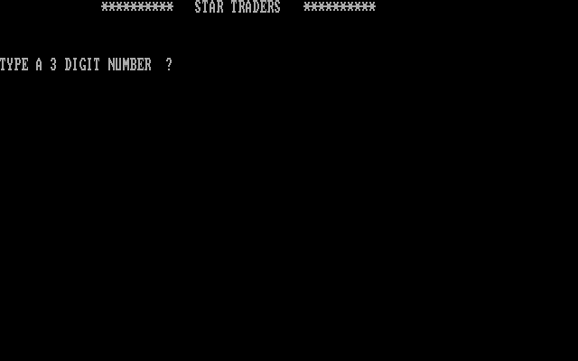 Star Traders IBM PC/Compatibles Screenshot: Title screen.
