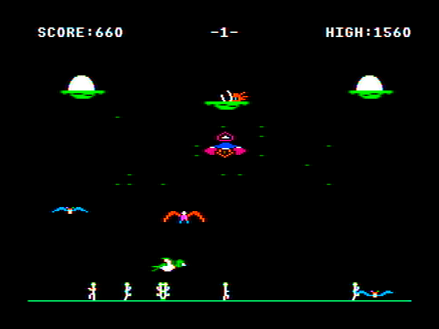 Buzzard Bait IBM PC/Compatibles Screenshot: You can jump through the air to dodge obstacles.