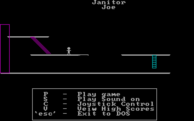Janitor Joe IBM PC/Compatibles Screenshot: Title screen and game demo.