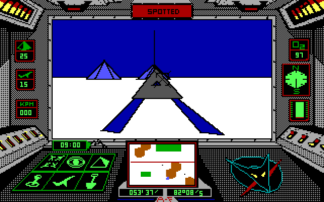 Arcticfox IBM PC/Compatibles Screenshot: Close to a sand sled; quick, fire!