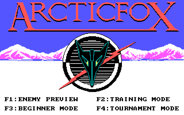 Arcticfox IBM PC/Compatibles Screenshot: Title screen