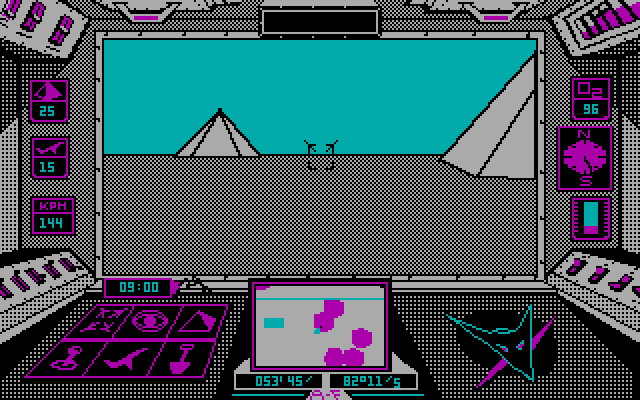 Arcticfox IBM PC/Compatibles Screenshot: There are several different types of terrain to drive over
