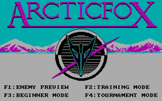 Arcticfox IBM PC/Compatibles Screenshot: Title screen