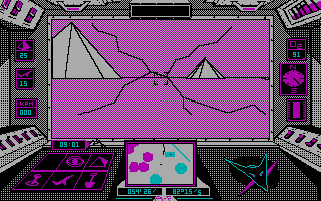 Arcticfox IBM PC/Compatibles Screenshot: Crash! The players tank has been destroyed