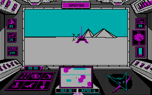 Arcticfox IBM PC/Compatibles Screenshot: Spotted by an enemy sled