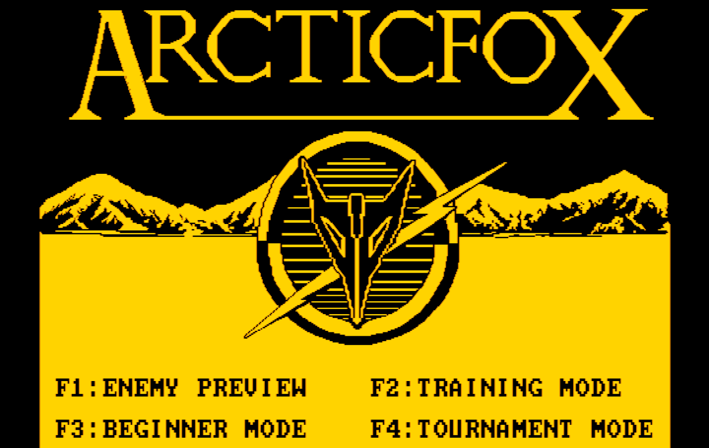 Arcticfox IBM PC/Compatibles Screenshot: Title screen