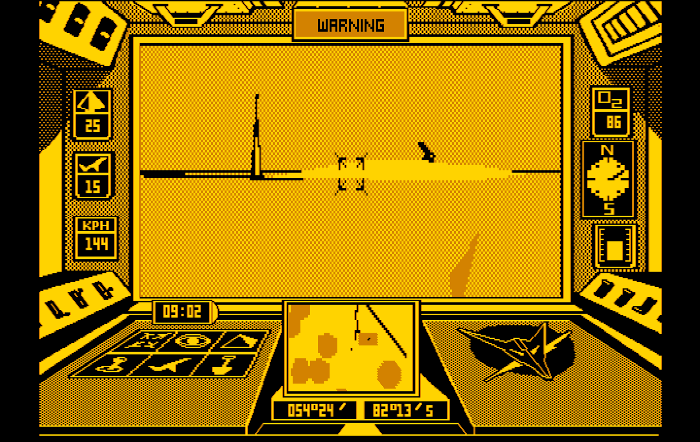 Arcticfox IBM PC/Compatibles Screenshot: Spotted an enemy tower