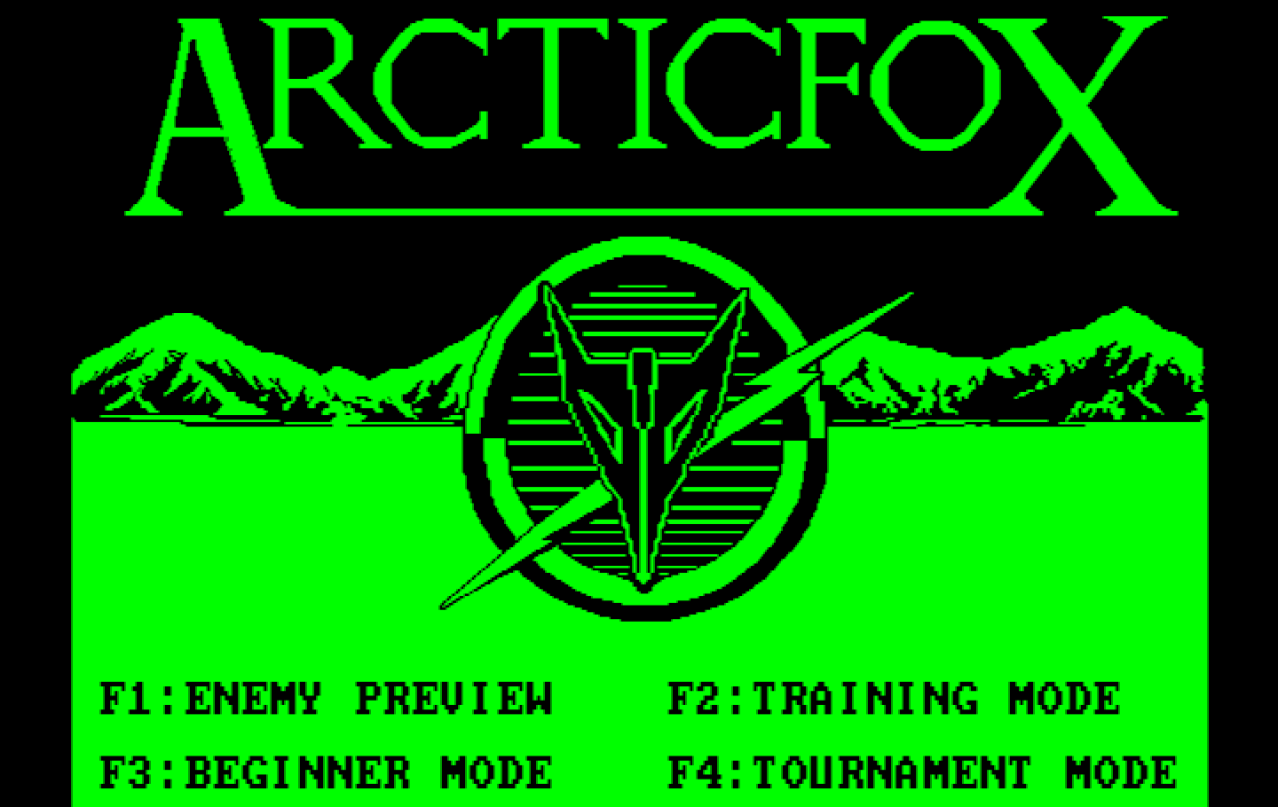 Arcticfox IBM PC/Compatibles Screenshot: Title screen