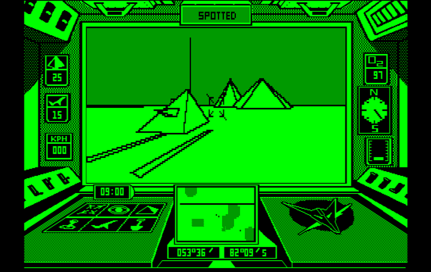 Arcticfox IBM PC/Compatibles Screenshot: Starting the game; already spotted by an enemy sled